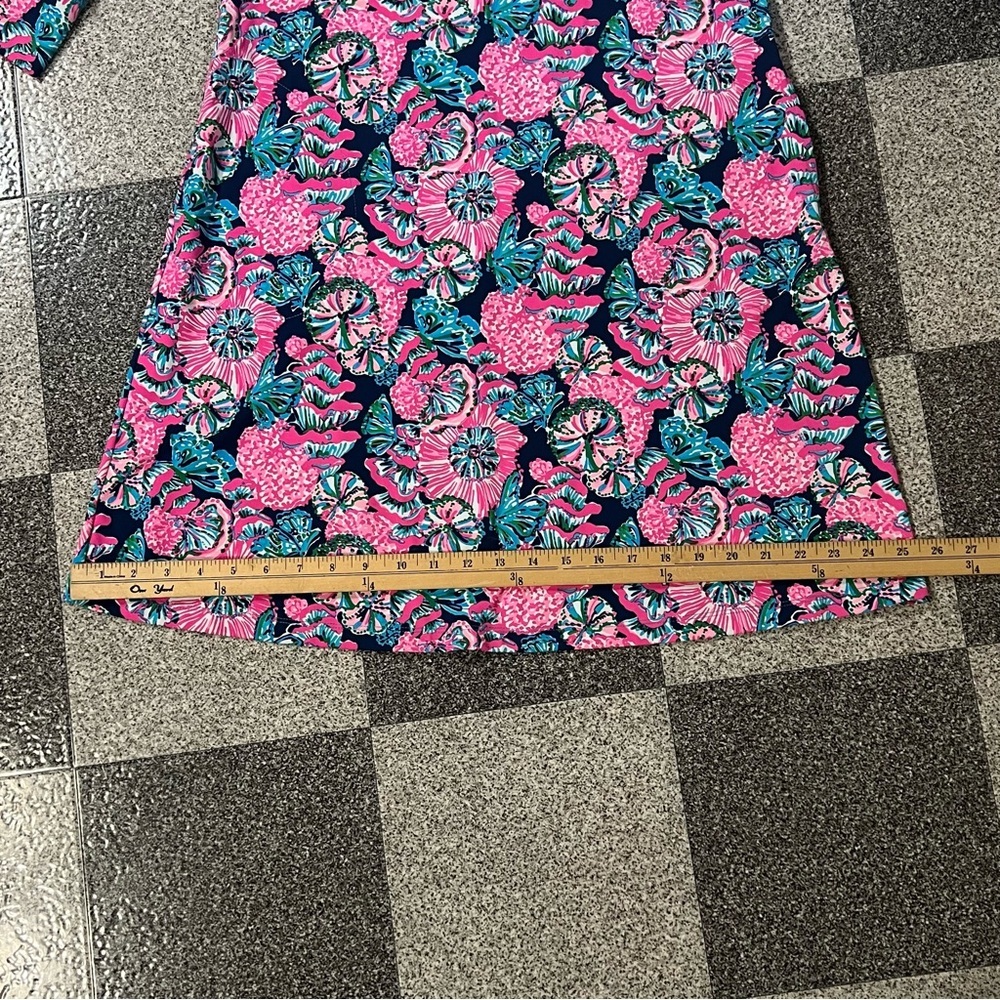 Lilly Pulitzer Solia UPF+50 Dress- Oyster Bay Navy Shroom With a View XS - Picture 4 of 12